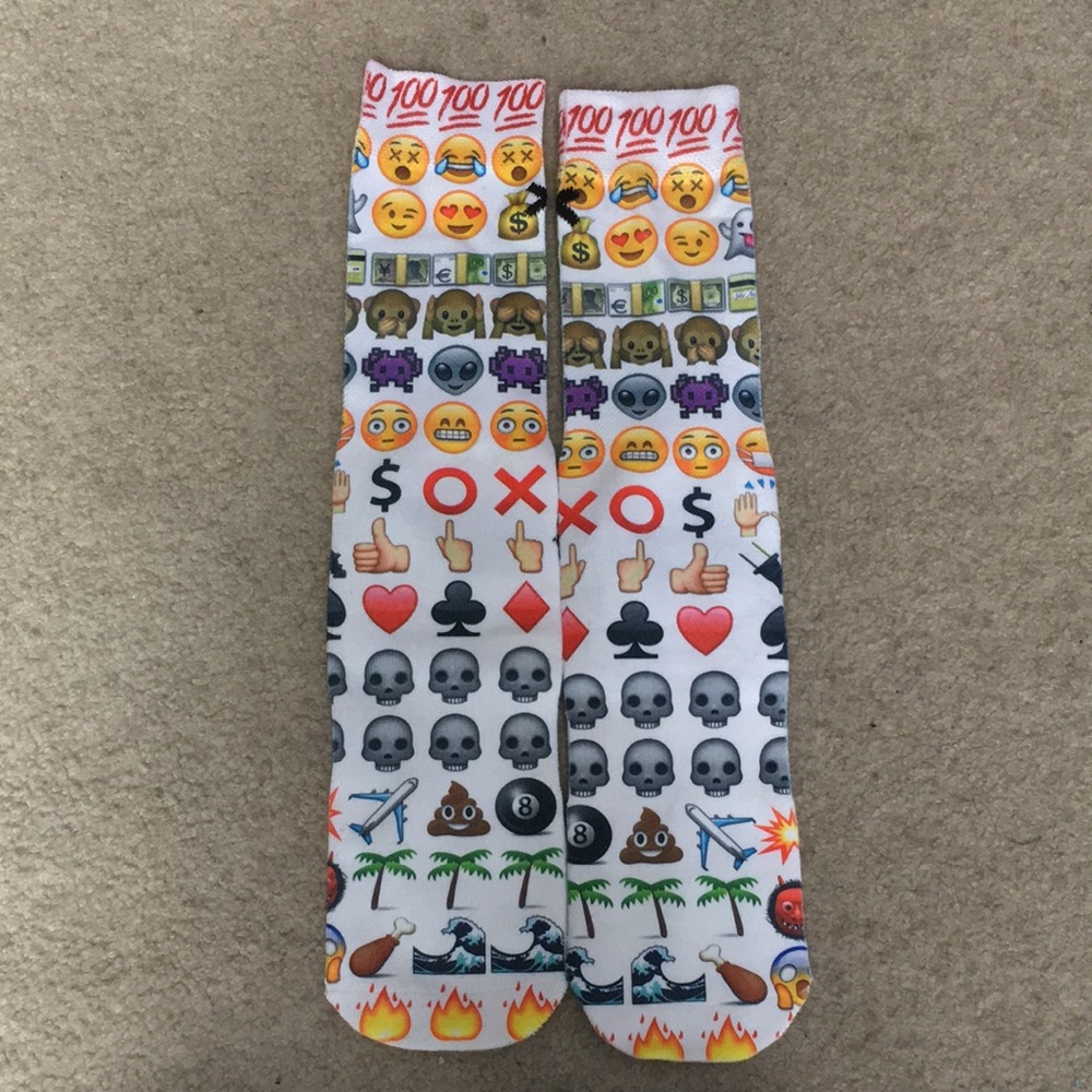 White Emoji Unisex Socks